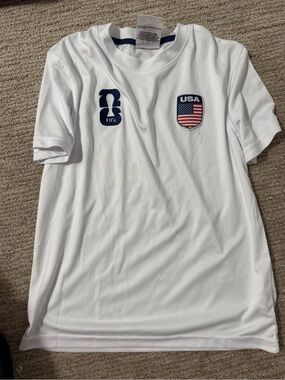 USA White Kids Soccer Jersey with FIFA Patch